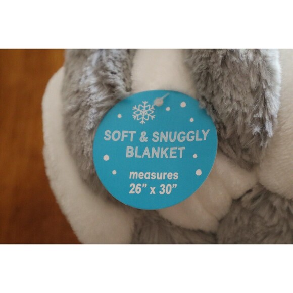 NEW Carters Plush Stuffed Animal Puppy Husky Dog w/ Security Blanket Lovey 26x30 - Picture 7 of 11